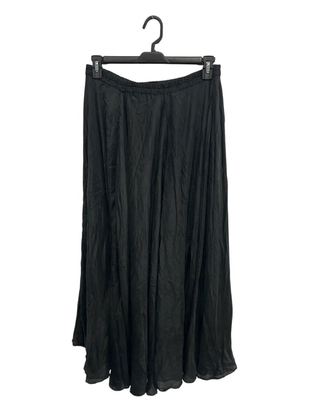The Limited Petite Small Black Silk Maxi Skirt Elastic Waist Minimalist Academia